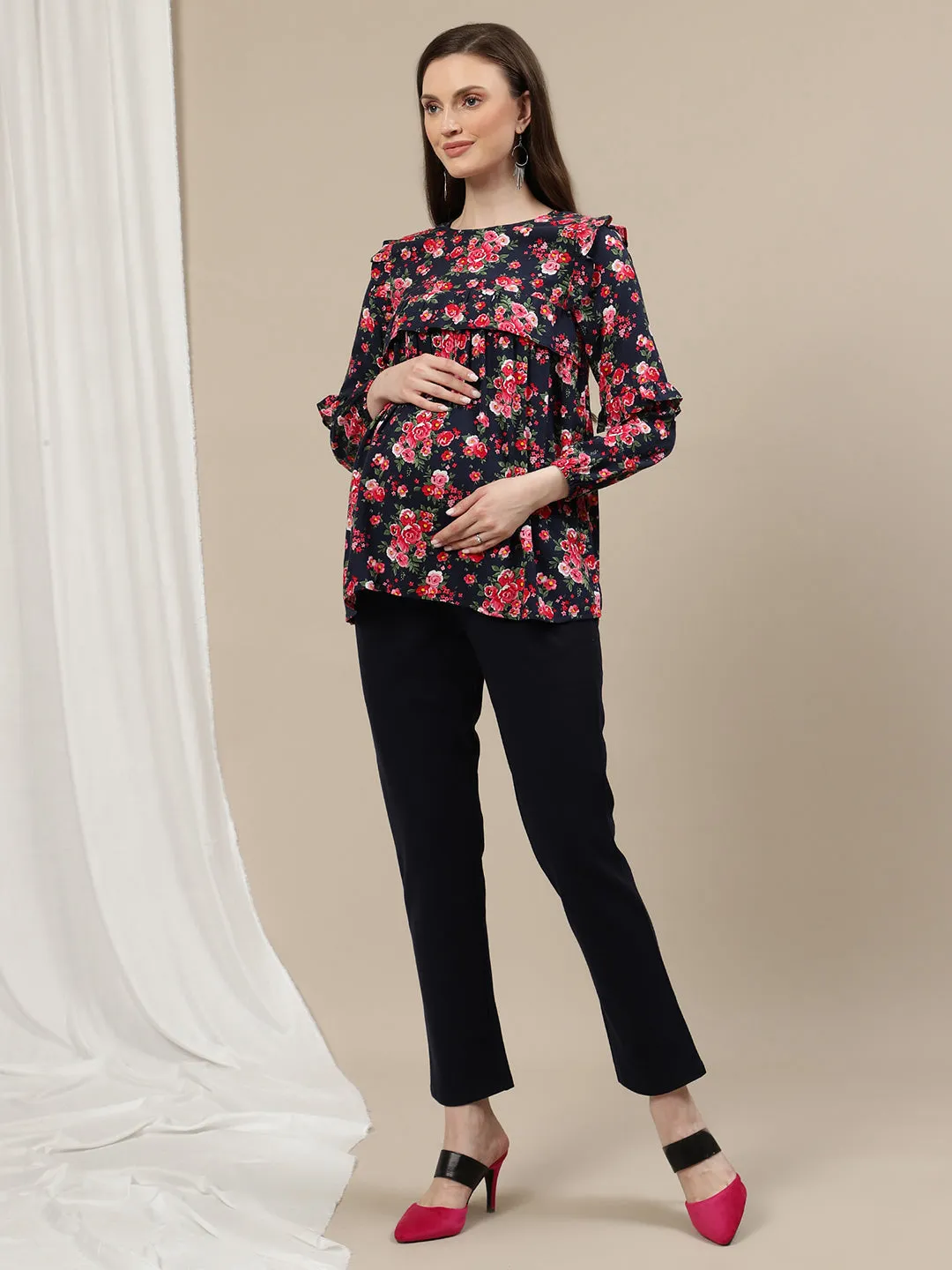 Maternity Straight-Leg Pants - Blue