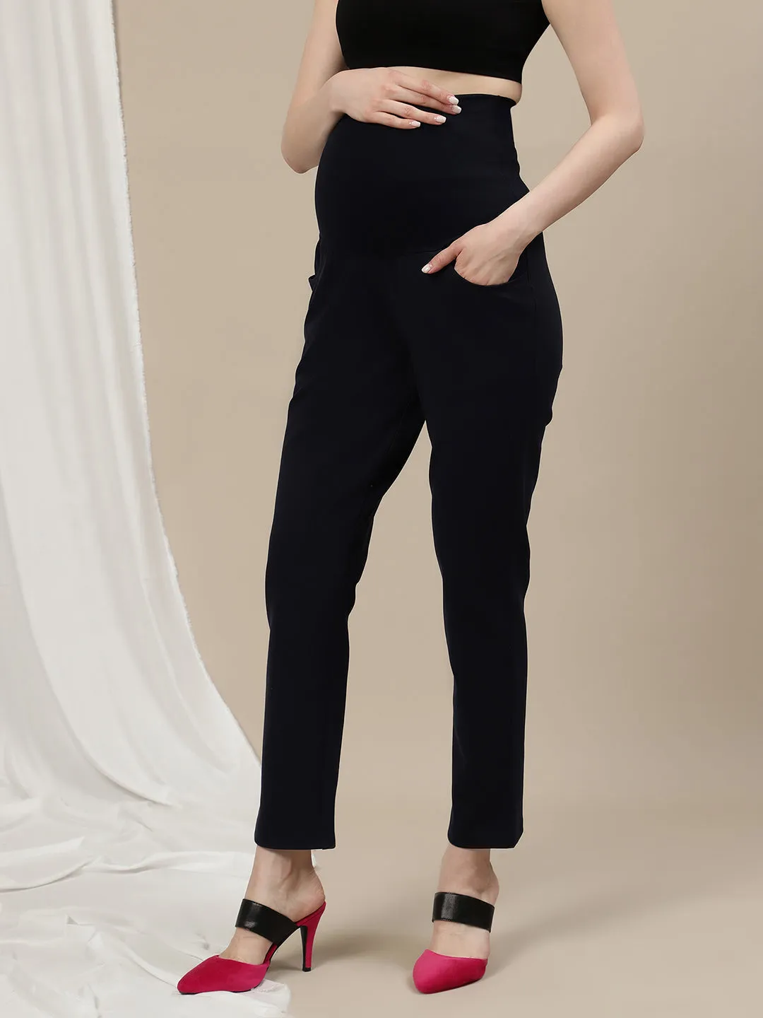 Maternity Straight-Leg Pants - Blue