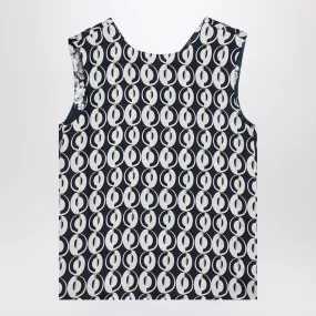 Max Mara Timeless    Max Mara Timeless Reversible Blue Sleeveless Top