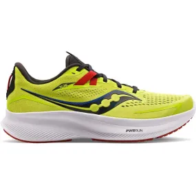 Men's Saucony Ride 15, ACID LIME/SPICE, 10 D Medium