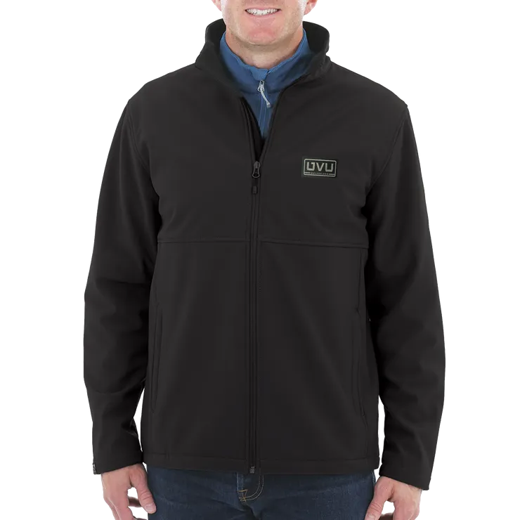 MEN’S STORM CREEK HIGH-STRETCH FLEECE-LINED SOFTSHELL JACKET- Pleather Mono Patch