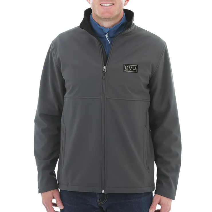 MEN’S STORM CREEK HIGH-STRETCH FLEECE-LINED SOFTSHELL JACKET- Pleather Mono Patch