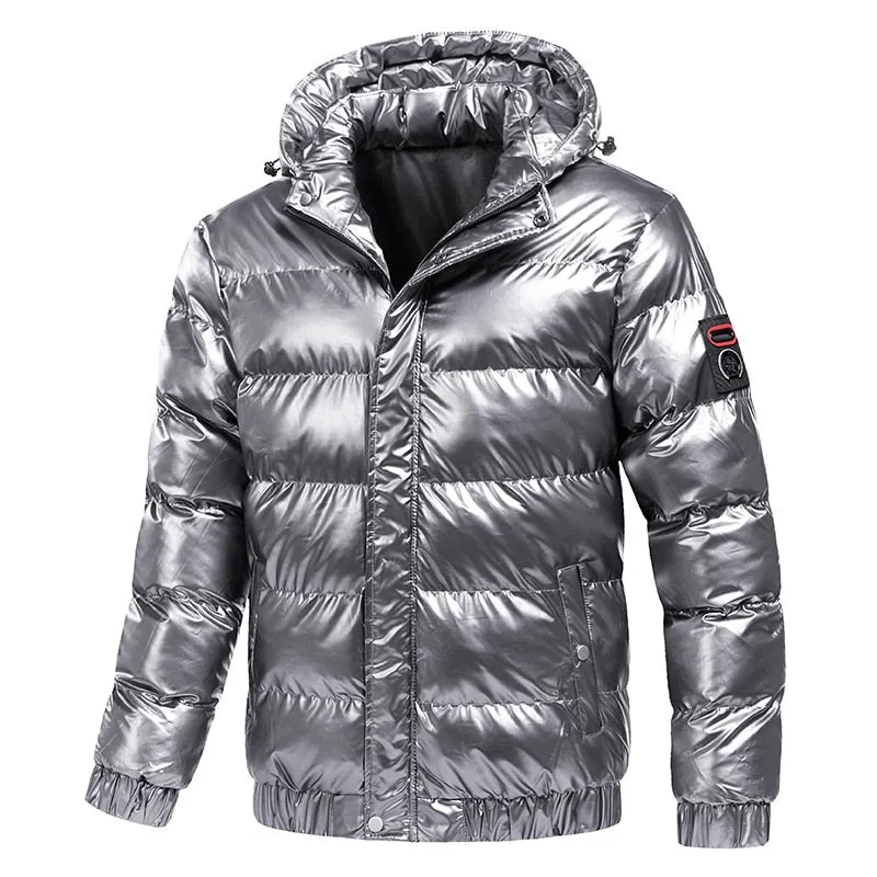 Men's Winter Casual Waterproof Puffer Padding Hooded Outwear Jacket