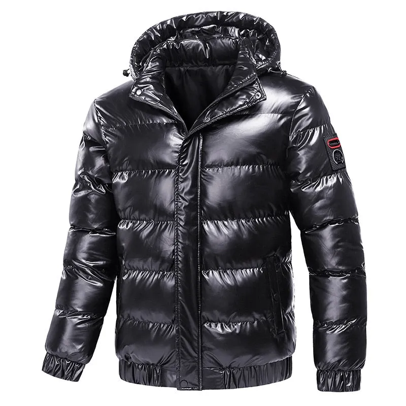 Men's Winter Casual Waterproof Puffer Padding Hooded Outwear Jacket