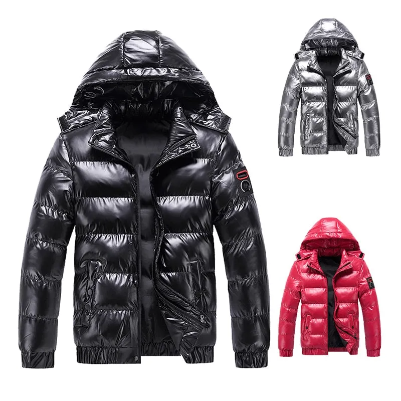 Men's Winter Casual Waterproof Puffer Padding Hooded Outwear Jacket