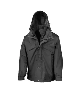 Mens zip and clip waterproof 3 in 1 jacket black Result