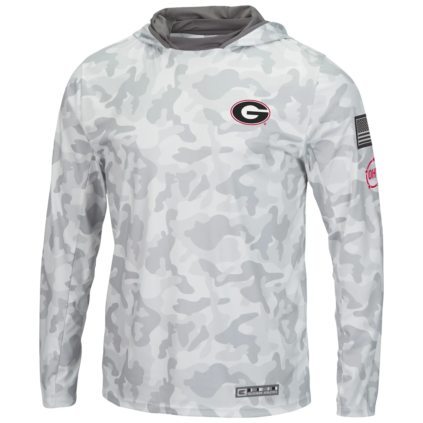 Men's Colosseum Arctic Camo Georgia Bulldogs OHT Military Appreciation Long Sleeve Hoodie Top