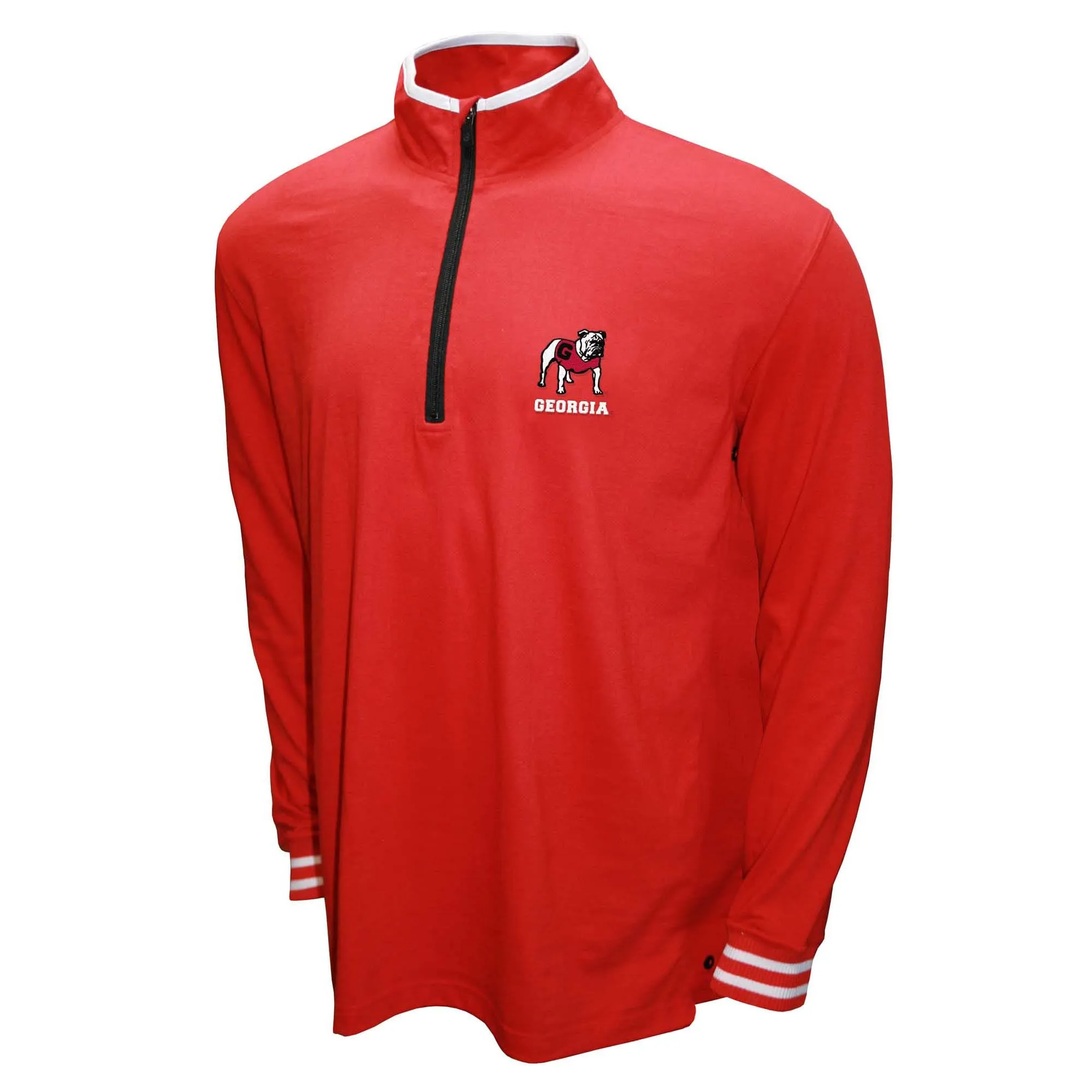 Men's Franchise Club Red Georgia Bulldogs 3-in-1 Double-Down T-Shirt & Quarter-Zip Pullover Set