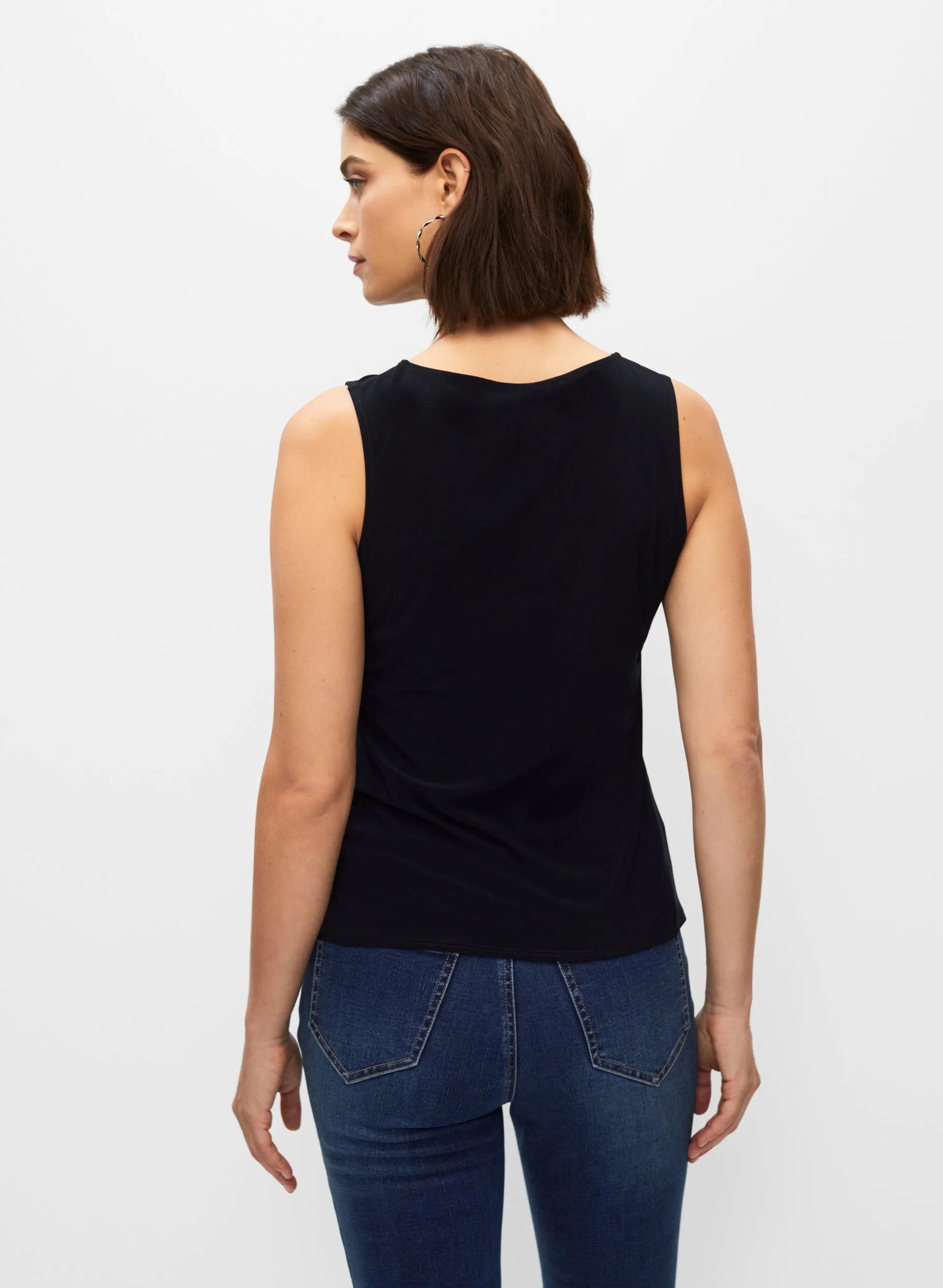 Mesh Detail Sleeveless Top