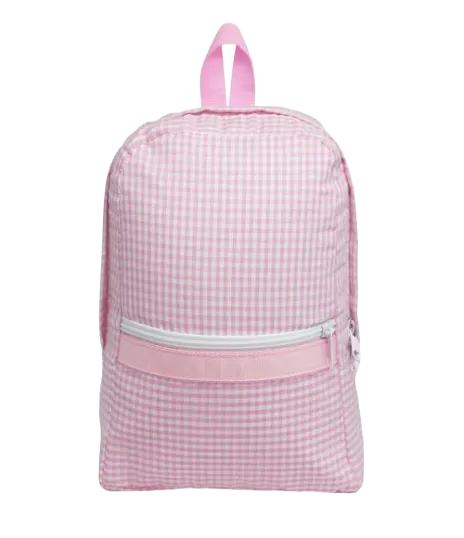 Mint Small Backpack, Pink Gingham