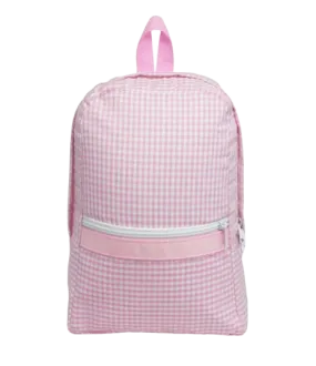 Mint Small Backpack, Pink Gingham