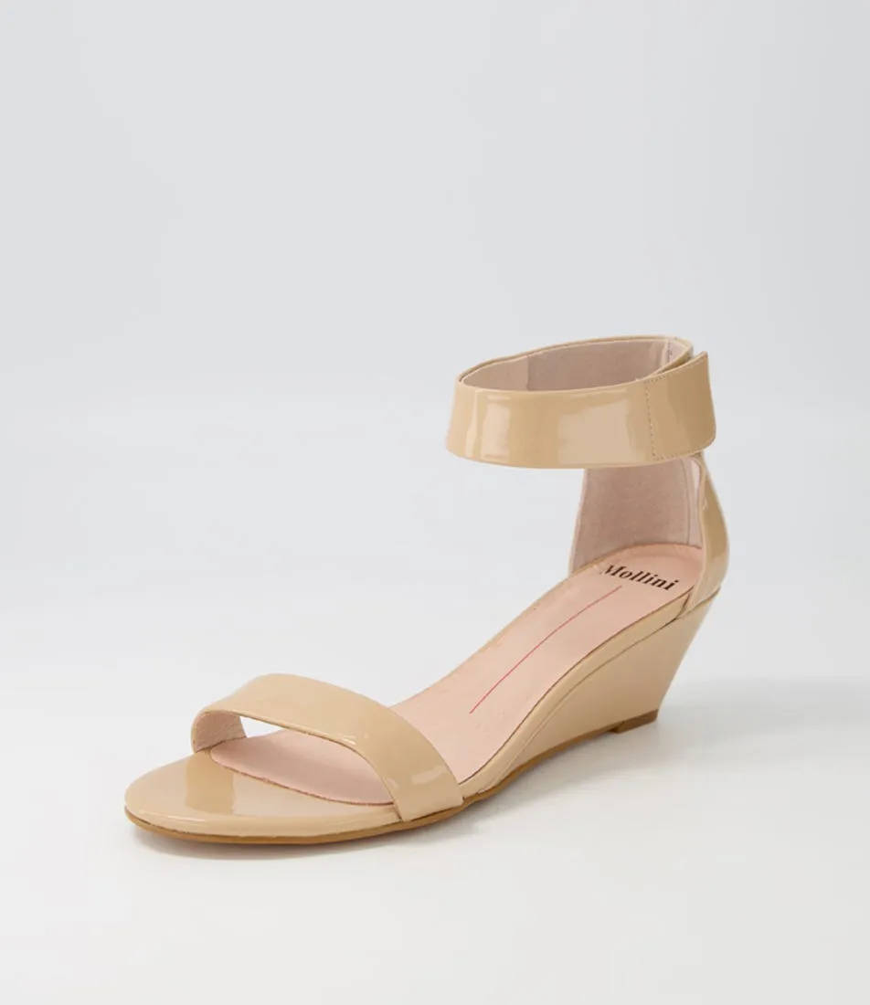 MOLLINI Marsy Nude Patent Leather Sandals