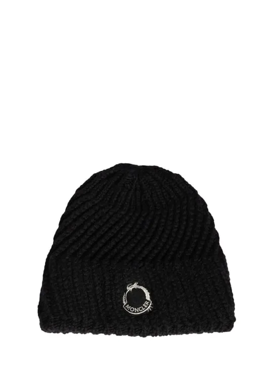 Moncler   CNY wool blend tricot beanie 