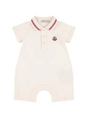 Moncler   Logo patch cotton blend romper 