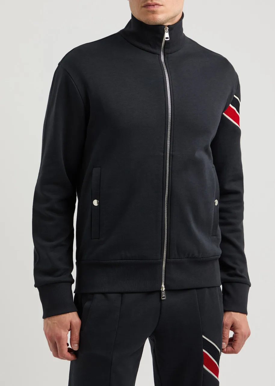 MONCLER Striped cotton-blend sweatshirt  -                         -                     -                