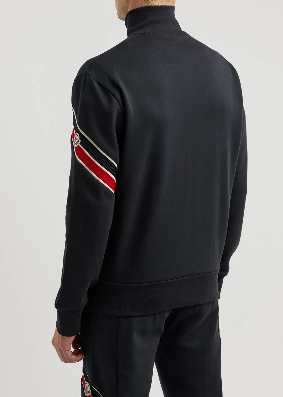 MONCLER Striped cotton-blend sweatshirt  -                         -                     -                