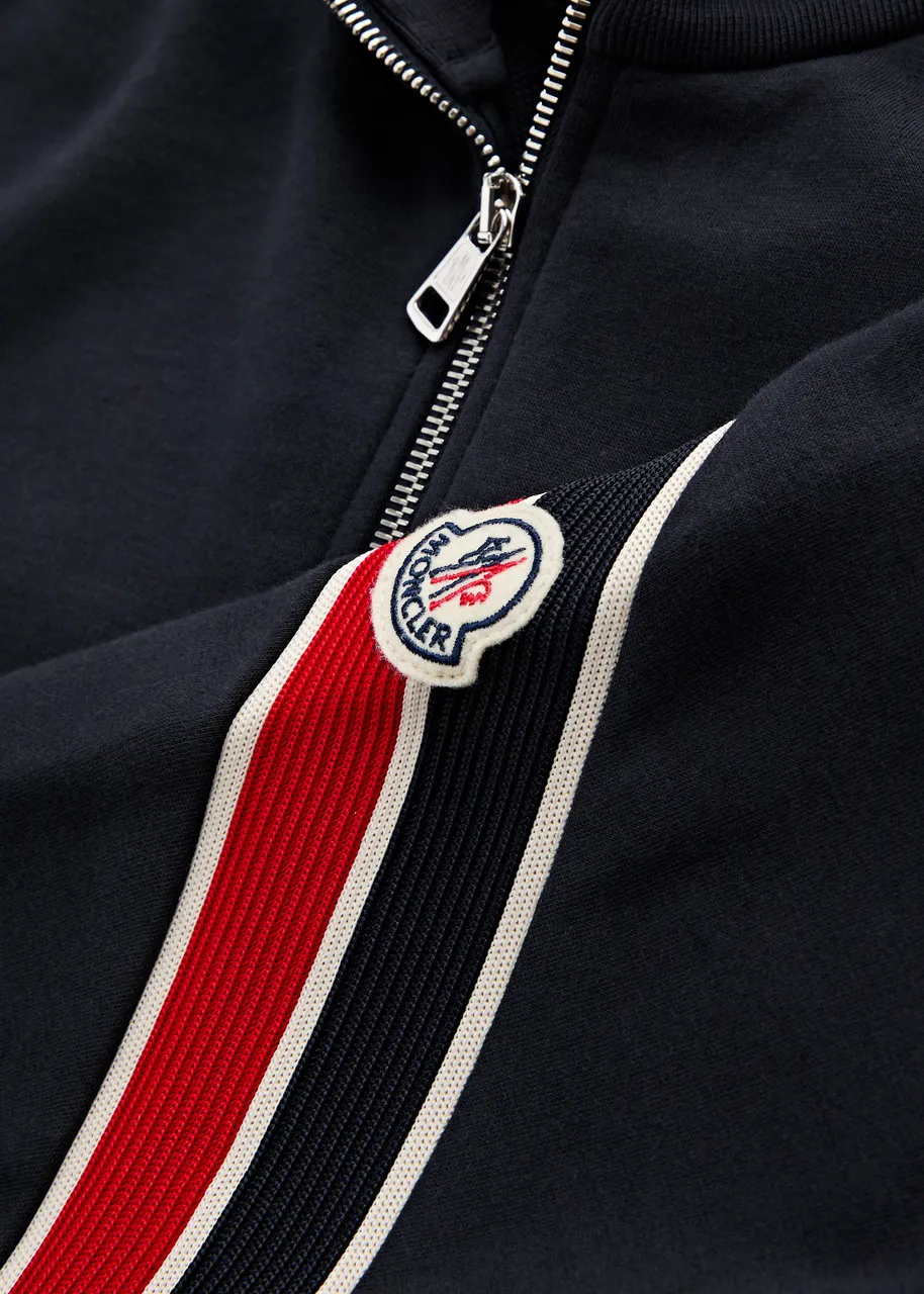 MONCLER Striped cotton-blend sweatshirt  -                         -                     -                