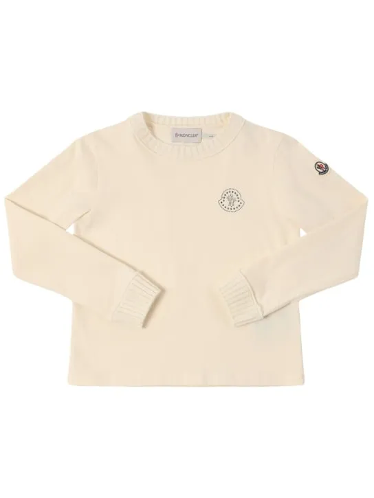 Moncler   Studded logo cotton long sleeve t-shirt 