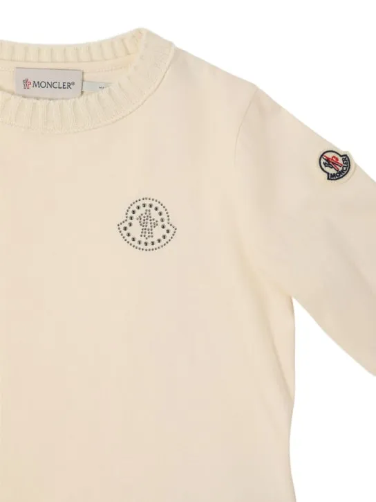 Moncler   Studded logo cotton long sleeve t-shirt 