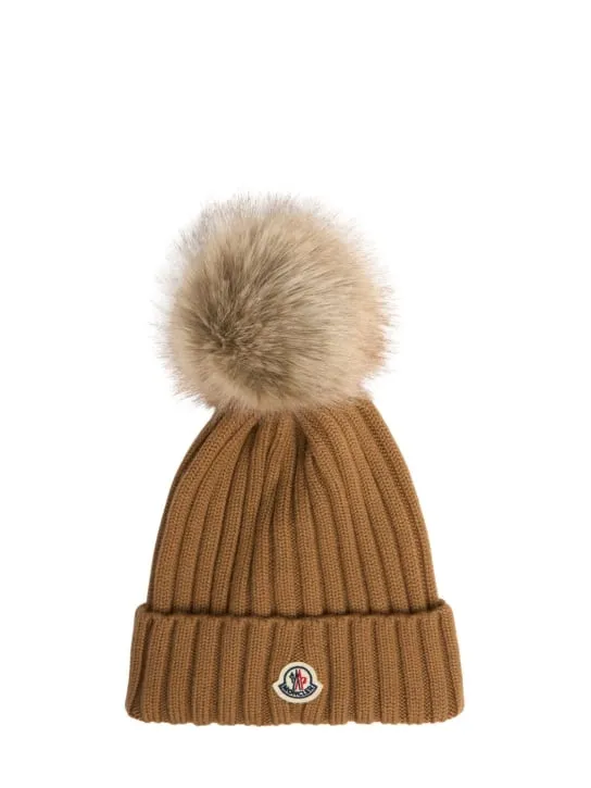 Moncler   Virgin wool beanie w/ pompom 