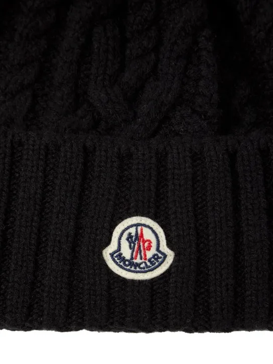 Moncler   Virgin wool blend beanie w/ pompom 