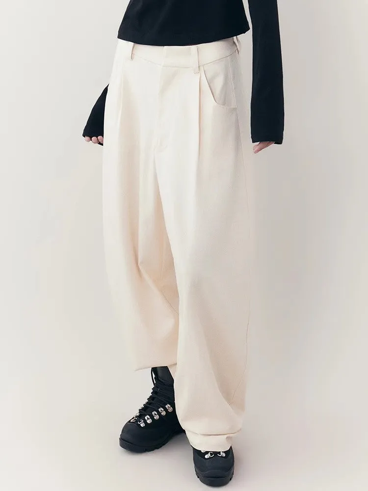 Natural Simple Loose Relax Wide-Pants