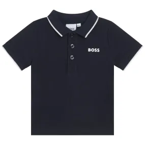 Navy Short Sleeves Baby Polo