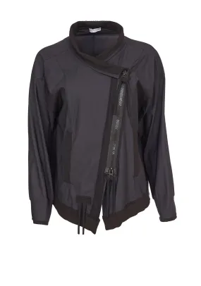 Naya Asymmetrical Zip Jacket, Black & Grey