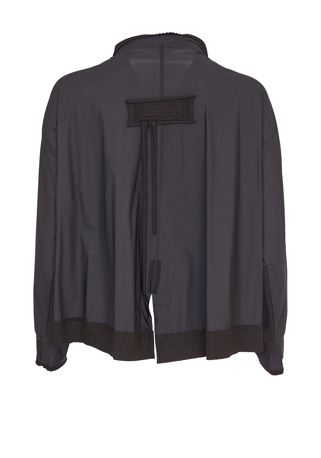 Naya Asymmetrical Zip Jacket, Black & Grey