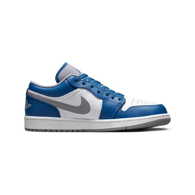 Nike Air Jordan 1 Low (True Blue Cement/ Cement Grey/ Wh...