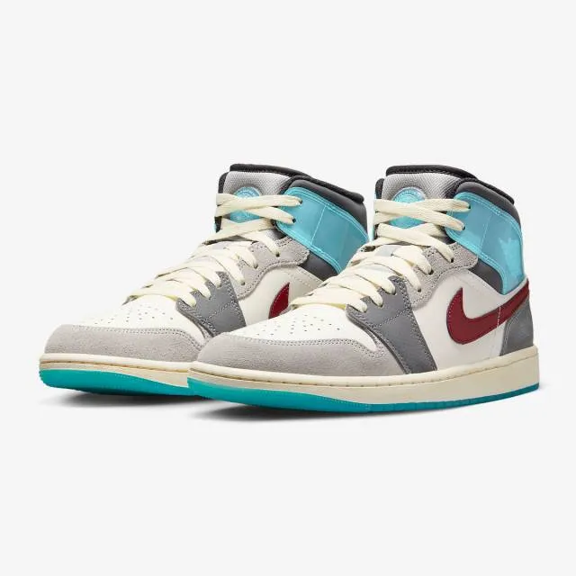 Nike Air Jordan 1 Mid (Exploration Unit/ White/ Sail/ Te...