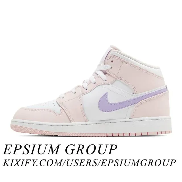 Nike Air Jordan 1 Mid GS (Pink Wash/ Pink Wash/ Violet F...