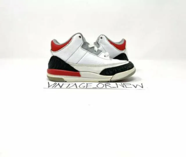 Nike Air Jordan III 3 Fire Red 2013 Retro TD Toddler 832...