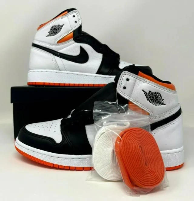 Nike Air Jordan Retro I 1 High OG GS Electro Orange Grad...