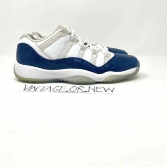 Nike Air Jordan XI 11 Low Navy Snakeskin Retro 2019 BG G...