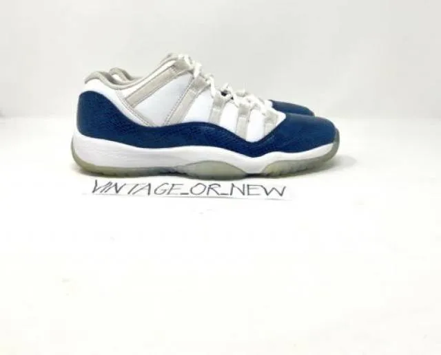 Nike Air Jordan XI 11 Low Navy Snakeskin Retro 2019 BG G...