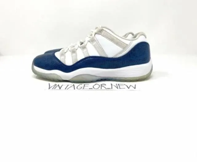 Nike Air Jordan XI 11 Low Navy Snakeskin Retro 2019 BG G...