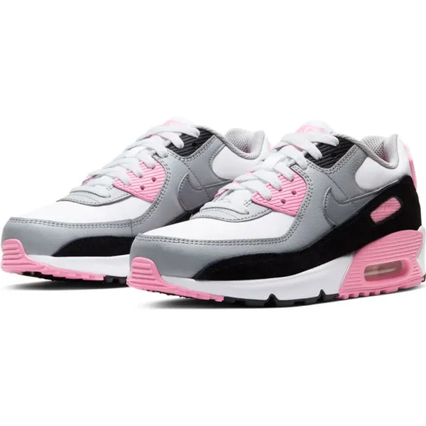 NIKE AIR MAX 90 LTR (GS) WHITE/PARTICLE GREY-LT SMOKE GREY-ROSE