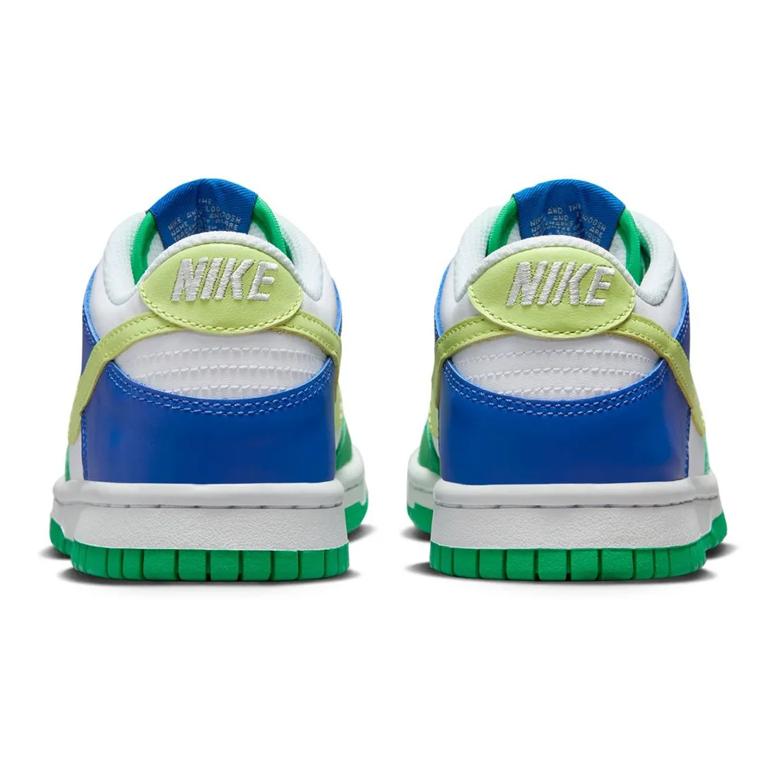 Nike Big Kids Dunk Low Bg (white / lt lemon twist-stadium green)