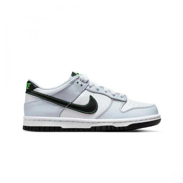 Nike Big Kids Dunk Low (white / black-football grey-green strike)