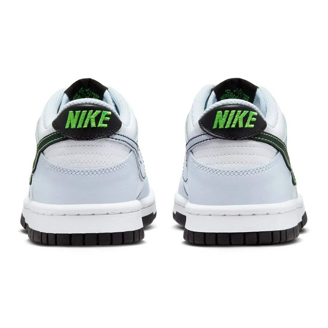 Nike Big Kids Dunk Low (white / black-football grey-green strike)