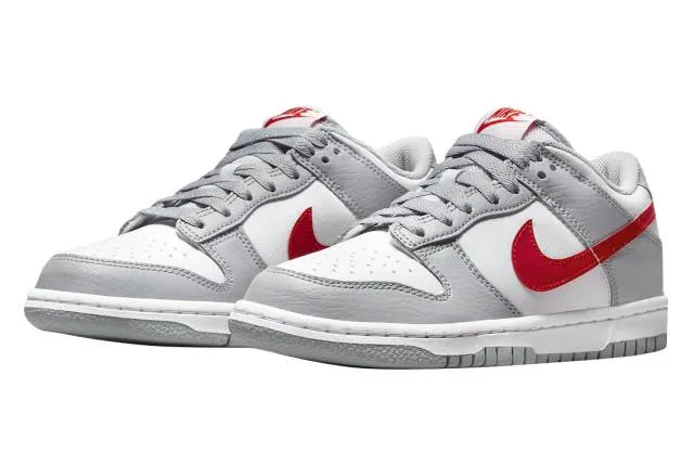 Nike dunk low gs white grey red