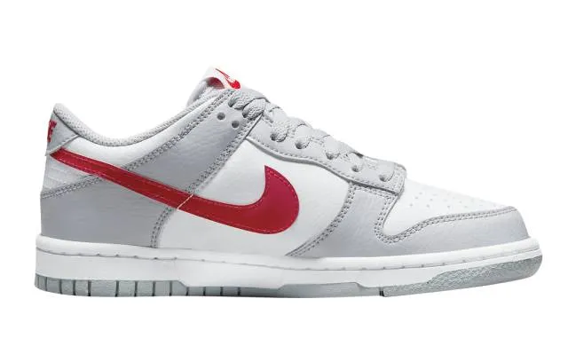 Nike dunk low gs white grey red