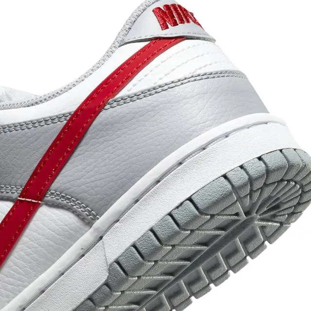 Nike dunk low gs white grey red