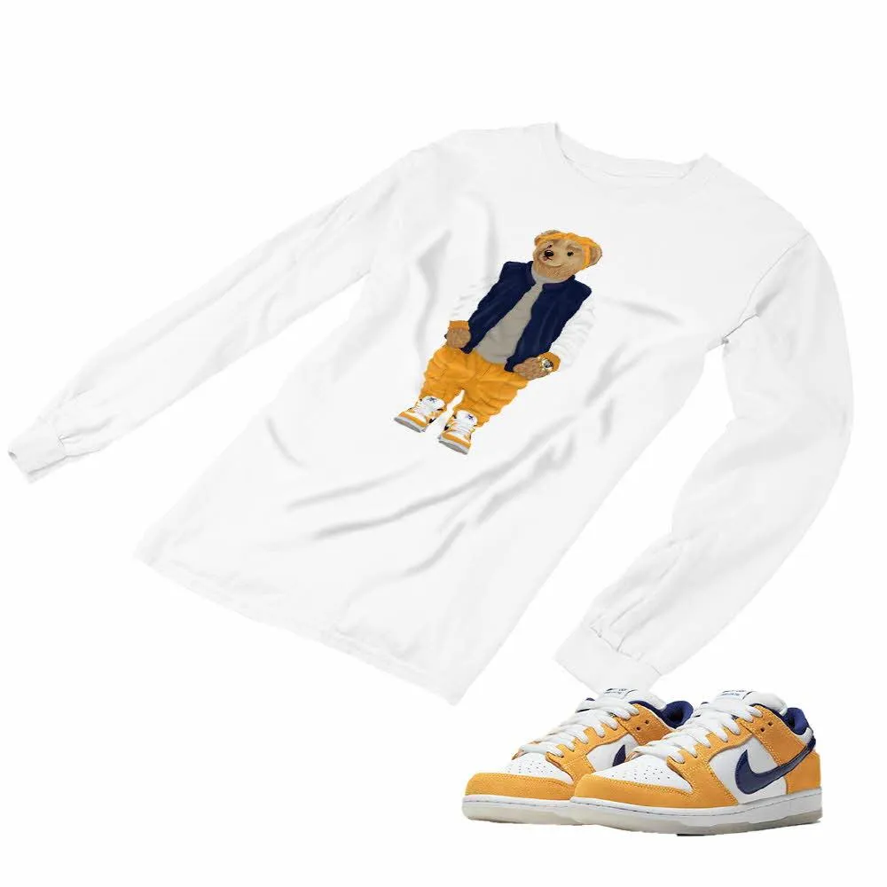 Nike SB Dunk Laser Orange Matching Custom Designed Long Sleeve T shirt ND 1-3-21