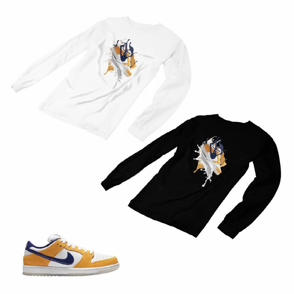 Nike SB Dunk Laser Orange Matching Custom Designed Long Sleeve T shirt ND 1-3-26