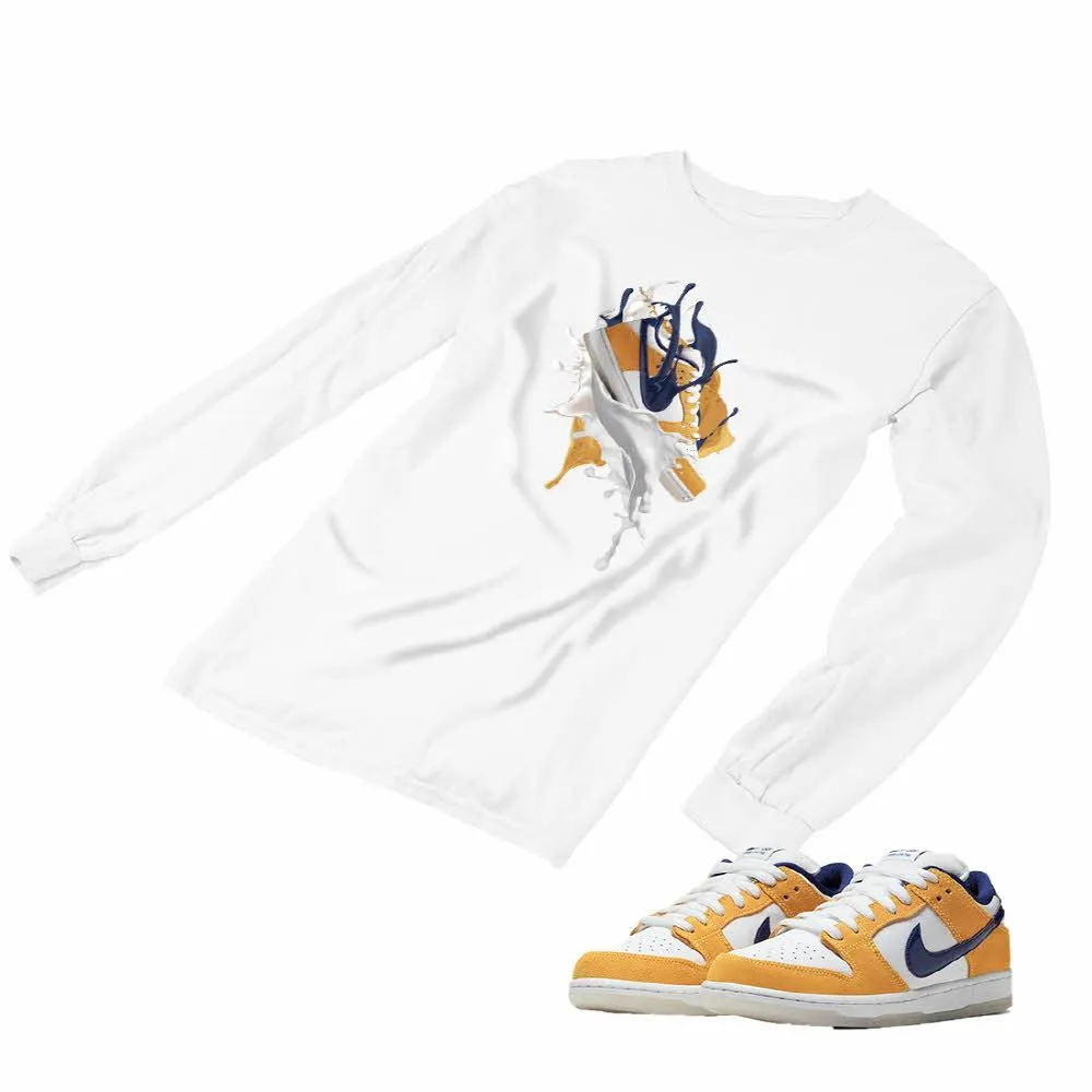 Nike SB Dunk Laser Orange Matching Custom Designed Long Sleeve T shirt ND 1-3-26