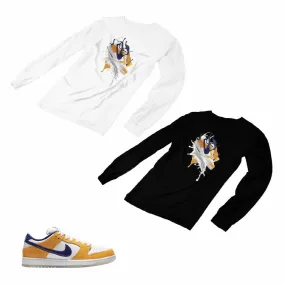 Nike SB Dunk Laser Orange Matching Custom Designed Long Sleeve T shirt ND 1-3-26