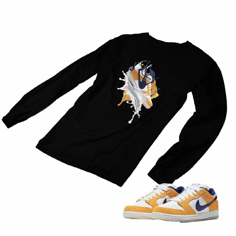 Nike SB Dunk Laser Orange Matching Custom Designed Long Sleeve T shirt ND 1-3-26