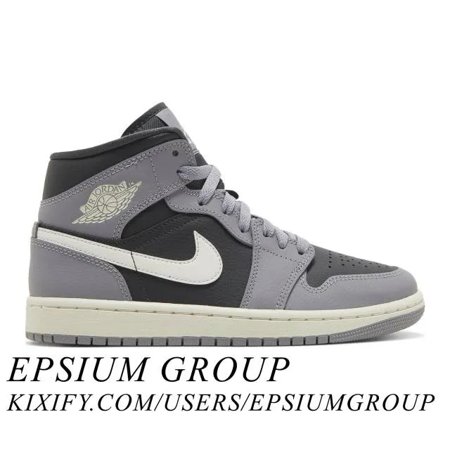 Nike Women's Air Jordan 1 Mid (Cement Grey/ Sail/ Anthra...